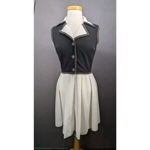 Vtg 70s Shady Lane Midi Pleated Dress Sleeveless Womens Large